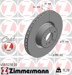 FREN DISKI ON RANGE ROVER 3 L322 5.0 09 12-ZIMMERMANN 450.5230.20-LR031845-LR011591