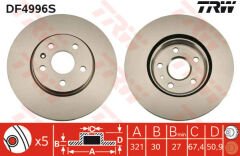 ÖN FREN AYNASI INSIGNIA A 08 SAAB 9-5 YS3G 10 17 JANT 321x30x5DLxHAVALI 13502214-569422-TRW-13579150-569083-13502214-569422