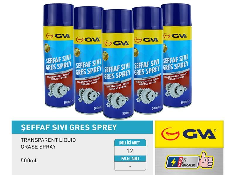 ŞEFFAF SIVI GRES SPREYİ 500 ml.-GVA 9920940-7711429447