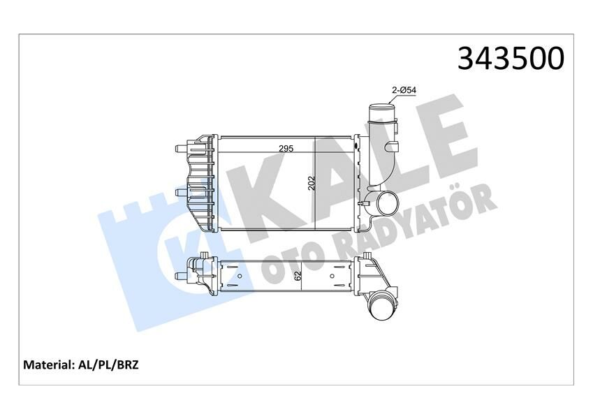 TURBO RADYATÖRÜ INTERCOOLER DUCATO-JUMPER-BOXER AL/PL/BRZ 295x202x62-KALE-1307012080-0384.E4-1340934080
