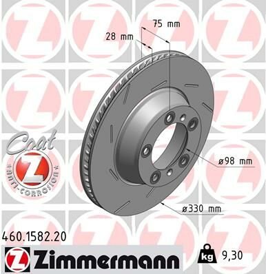ARKA FREN AYNASI SOL PORSCHE PANAMERA 10-16 3.0 330x28x5DLxHVLI 986479732-DF6320S-ZIMMERMANN 460.1582.20-97035240300-298615601A