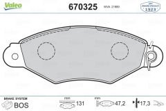 ÖN BALATA KNG 1.9D 97-03 -KNG 1.5DCİ 01-10 -XSARA 1.4İ-1.5D 97-05 130.8x47.4x18-VALEO 670325-7701208142-7701205996-7701205513