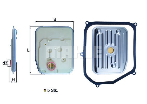 HİDROLİK FİLTRE TAKIMI BORA 98-05 -GOLF III-IV 92-06 -PASSAT 88-97 -A3 AG4 OTOMATİK ŞANZUM-MAHLE HX147KIT-01M325429-096321370