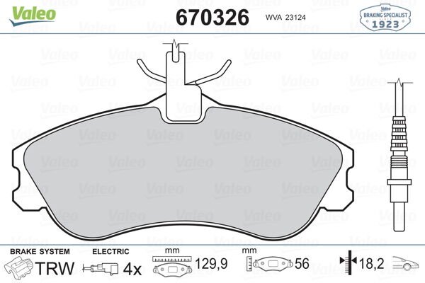 ÖN BALATA PARTNER-BERLINGO 07/96 XSARA 04/97 P306 05/93-05/01 FİŞLİ-VALEO 670326-1611335080-4251.54-4251.55-4254.85