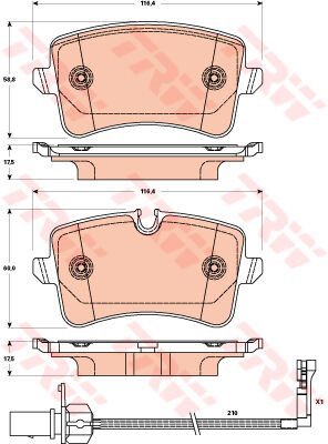 ARKA BALATA AUDI A4 R84 12 A5 13 A6 11 A7 14 Q5 12 2.0TDİ 3.0TDİ PORSCHE MACAN 14-TRW GDB1902-4G0698451-4G0698451A
