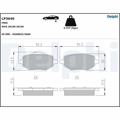 ARKA FREN BALATASI OTOMATİK EL FRENİ CORSA F-C4-208-2008-DS3-DELPHI LP3640-1643574280-1680301680