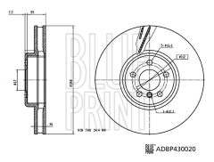 FREN DISKI ON SOL BMW G20 G22 G30 G32 G11 G12 G15 G16 G01 G02 G05 G07 Z4 iX I20 YUKSEK KARBONLU KAPLMALI-BLUEPRINT ADBP430020-34116860911-34106880075