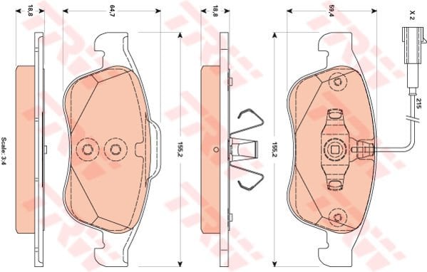 ÖN BALATA ALFA ROMEO GIULIETTA 1.4 TB 10 1.6 JTDM 105 10-TRW GDB1873-77365355