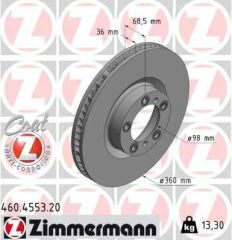 FREN DİSK ON SOL PORSCHE CAYENNE 9YA 17 PANAMERA 971 16 360 mm - 36 mm-ZIMMERMANN 460.4553.20-9J1615301A-9Y0615301A