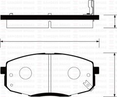 ÖN BALATA HYUNDAI İ30 1.4-1.6-2.0-1.6 CRDI-2.0 CRDI 07 KIA CEED 06 GDB3342-GDB3450-SANGSIN SP1240-581011HA10-581011HA20-WVA23966