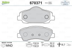 ÖN FREN BALATASI PEUGEOT P301 12 P308 13 CITROEN C-ELYSEE 12 C4 14 266mm-VALEO 670371-1608691380-1610699280