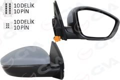 DIŞ DİKİZ AYNA SAĞ ELEKTRİKLİ ISITMALI ASTARLI KONVEKS SENSORLU 10PIN ALT AYDINLATMALI PSA308 13-17 10H10P 6H2P VM-6209NEBPSR-GVA 1043352-1611508780