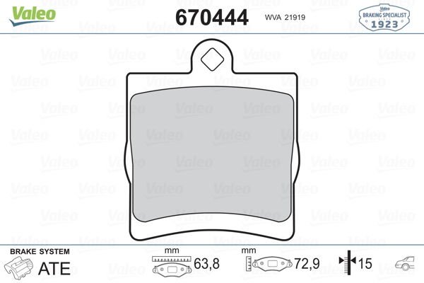 FREN BALATASI ARKA MERCEDES W203 CL203 C209 W210 R171-VALEO 670444-A0054201920
