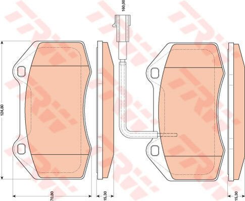 ÖN BALATA FİŞLİ GRANDE PUNTO 199 1.4 ABARTH 12/07 FIAT 500 1.4 10 ALFA MITO 1.4TJET 1.4T 08-TRW GDB1812-71753265-77364716-77365830