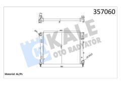 SU RADYATÖRÜ FIAT PANDA 1.3JTD 12 500-500C 1.3MTJ 1.4 16V 07 MT AC MEKANİK 480x416x24-KALE-51793589-51835026-51934450-52044997