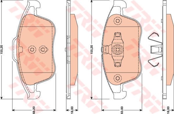 ÖN FREN BALATASI RENAULT GRAND SC NIC III 09 16 LAGUNA III 07 15 MEGANE III 09 15 K:17.1MM Y:68MM-TRW GDB1790-410600629R-410605055R-410600011R