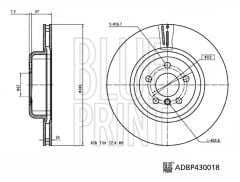 FREN DISKI ARKA BMW G20 G30 G22 G32 G11 G12 G15 G16 G01 G01 G02 G05 G06 G07 Z4 iX I20 YUKSEK KARBO NLU KAPLMALI-BLUEPRINT ADBP430018-34206880079-34216860925-34208853554