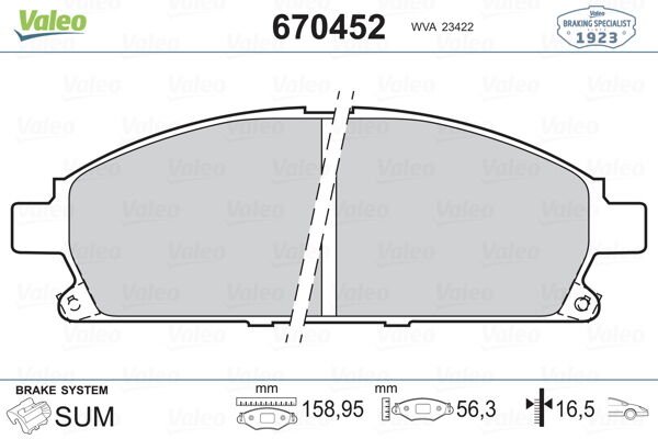 ÖN BALATA NISSAN PATHFINDER 2.7TD 3.3 V6 4WD 97-04 -XTRAIL 2.0-2.2-2.5 4x4 01 GDB3167-VALEO 670452-410601W385-410601W486-WVA23420
