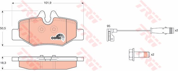 FREN BALATASI ARKA MERCEDES VITO W639 03-TRW GDB1601-A0064204420