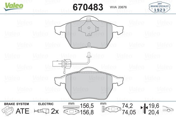 ÖN BALATA FİŞLİ PASSAT 96-01 A6 94-97 100 AVANT 1.8-2.0-2.5-2.6 TDI 16V GDB1049-VALEO 670483-4A0698151-4A0698151A-4A0698151C
