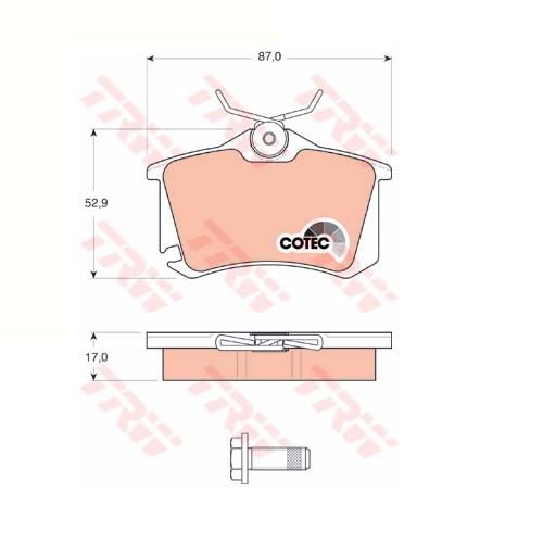 ARKA BALATA FLUENCE-MEGANE II-III-P207-P308-P307-PARTNER-BERLINGO-C2-C3-C4-CROSSLAND- BORA-PASSAT 97 GOLF IV-V-POLO 87x52.9x17-TRW GDB1578-1J0698451P-440605713R-1623180580