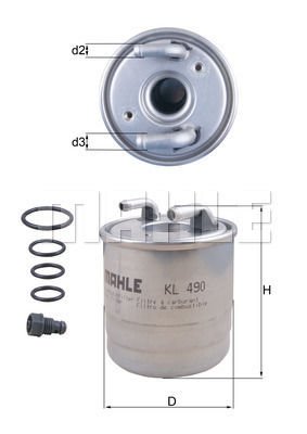 YAKIT FILTRESI MERCEDES OM640 OM642 OM651 W169 W245 W204 W212 X164 W164 X204 W221 W222 B906-MAHLE KL490D-A6420920301