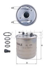 YAKIT FILTRESI MERCEDES OM640 OM642 OM651 W169 W245 W204 W212 X164 W164 X204 W221 W222 B906-MAHLE KL490D-A6420920301