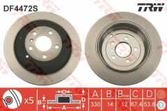 FREN DISKI ARKA MERCEDES W164 W251-TRW DF4472S-A1644231212