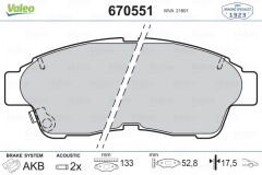 ÖN BALATA COROLLA 92-97 CARINA 93-97 RAV4 2.0 94-00 CAMRY 2.2 92-01-VALEO 670551-0446533020-0446533040-WVA21601