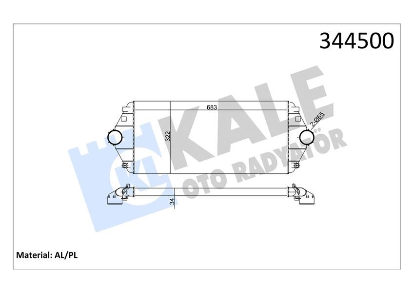TURBO RADYATÖRÜ INTERCOOLER SCUDO-EXPERT-EVASION-JUMPY-806 1.9TD-2.0HDI AL/PL/BRZ 683x322x34-KALE-0384.E7-1472059080