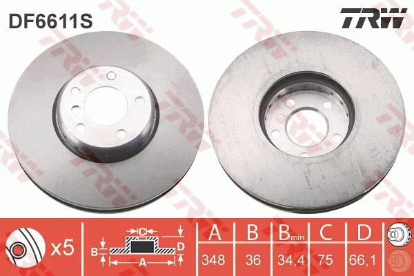 FREN DISKI ON ADET SOL BMW F10 F01 F06 F07 F12 F13-TRW DF6611S-34116785669