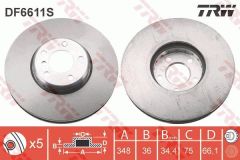 FREN DISKI ON ADET SOL BMW F10 F01 F06 F07 F12 F13-TRW DF6611S-34116785669