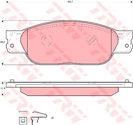 ÖN BALATA JAGUAR STYPE 2.5 V6-2.7D 3.0 4.0 4.2 V8 2002 2007 XJ 2.7D 3.0 3.5 4.2 2003 2009 U-TRW GDB1510-XR837417-C2C20686-XR837417-XW4Z2001
