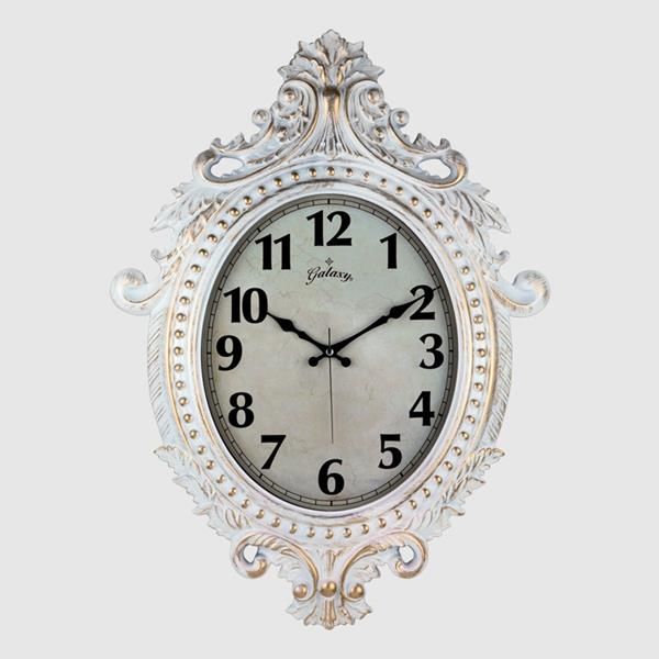 731-BA DUVAR SAATİ GRİ ÇERÇEVE ÇAP:73cm x 54cm VİNTAGE TAÇLI EKSİTME DEKORATİF AMERİKAN BRİSTOL KADRAN AKAR SANİYELİ MEKANİZMA AKRİLİK BOYA MİNERAL CAM-SAAT 731-G-SAAT 731-G