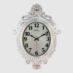 731-BA DUVAR SAATİ GRİ ÇERÇEVE ÇAP:73cm x 54cm VİNTAGE TAÇLI EKSİTME DEKORATİF AMERİKAN BRİSTOL KADRAN AKAR SANİYELİ MEKANİZMA AKRİLİK BOYA MİNERAL CAM-SAAT 731-G-SAAT 731-G