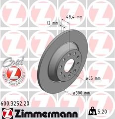 ARKA FREN AYNASI GOLF VII 1.2 TSI-1.4 TSI-1.4 TGI-2.0 GTI 12 GOLF SPORTSVAN 1.6 TDI-2.0 TDI 14 0986479A84-DF6504-ZIMMERMANN 600.3252.20-3Q0615601