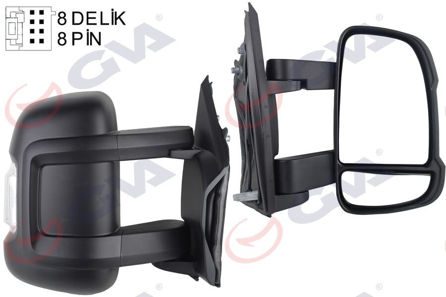 DIŞ DİKİZ AYNASI SAĞ DUCATO-BOXER-JUMPER 06 ELEKTRİKLİ ISITMALI SİNYALLİ ORTA UZUN KOL KONVEKS 8 FİŞ VM-6202EHR-GVA 1027152-8153.W2-1635194180-735661845