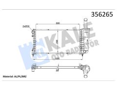 RADYATÖR FIAT PUNTO 1.4 03 12 MT 26MM AL/BRZ 580X298X26-KALE-51723827