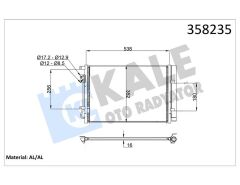 354090 KONDENSER HYUNDAI i20-i20 ACTIVE-KALE-97606C8000-97606C8050