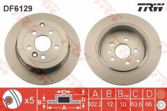 FREN DISKI ARKA FREELANDER 2 L359 06 14 TD4-TRW DF6129-LR001018