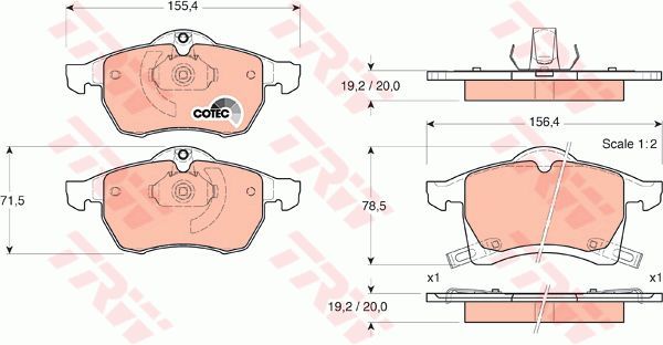 ÖN BALATA ASTRA G 1.8 00/05 ASTRA H 05 ZAFIRA 00 MERIVA 03 CORSA C D 03 COMBO 04-TRW GDB1350-1605957-1605996-1605009