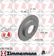 ARKA FREN AYNASI VOLVO S40 V40 95-04 CARISMA 95-06 SPACE STAR 98-04 260x10x4DL 986478898-DF2784-ZIMMERMANN 610.1198.20-MB699288-MB699289-30872940
