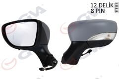 DIŞ DİKİZ AYNASI SOL CLIO 12 ELEKTRİKLİ ISITMALI ASTARLI SİNYALLİ ASFERİK VM-6126EHPAL-GVA 1014340-963022031R-963669996R