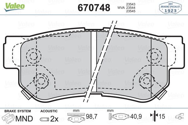 ARKA BALATA SONATA 01/05 MATRIX 1.8 01 GETZ 03 TUCSON 04 SANTAFE 01 GDB3282-VALEO 670748-5830226A30-583023KA30-5830239A40