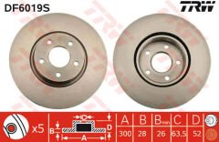 ARKA FREN AYNASI RENAULT KANGOO 08 MERCEDES CITAN 13 21 274x11x5DL-TRW DF6043BS-432025057R-432023939R-A4154200302