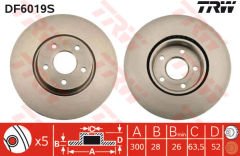 ON FREN DISK AYNASI MONDEO IV S MAX GALAXY 07 11 FREELANDER 2 06-14 EVOQUE 12-18 VOLVO S60 II 10 S80 II V70 III XC70 II 06 300cm CAP-TRW DF6019S-7G911125BA-LR007055-30769056