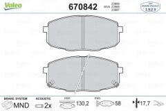 ÖN BALATA HYUNDAI İ30 1.4-1.6-2.0-1.6 CRDI-2.0 CRDI 10/07 KIA CEED 06-VALEO 670842-581011HA10-581011HA20-WVA23966