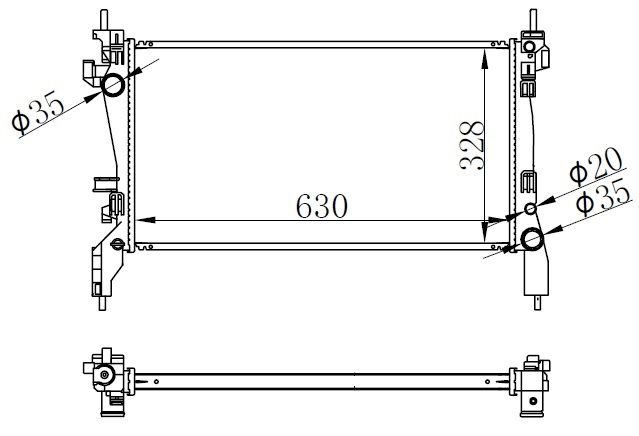 RADYATÖR MEKANİK FIORINO 1.3 MTJ 08 625X359X34-ORIS MFI033034-51780659-51790636