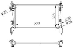 RADYATÖR MEKANİK FIORINO 1.3 MTJ 08 625X359X34-ORIS MFI033034-51780659-51790636