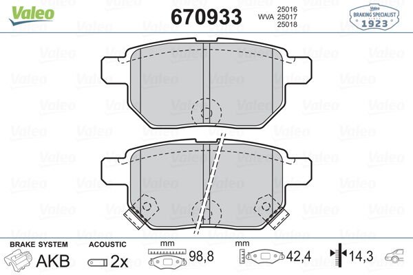 ARKA BALATA AURIS-COROLLA 1.4-1.6 VVTI 07-10 1.4D-4D-1.6 13 YARIS 1.0 VVTİ 06 1.8 VVTİ 07-VALEO 670933-0446612130-0446652120-WVA24610